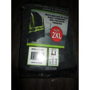 Forester Men's Class 1 Reflective Black Long Sleeve Safety T-Shirt 2XL